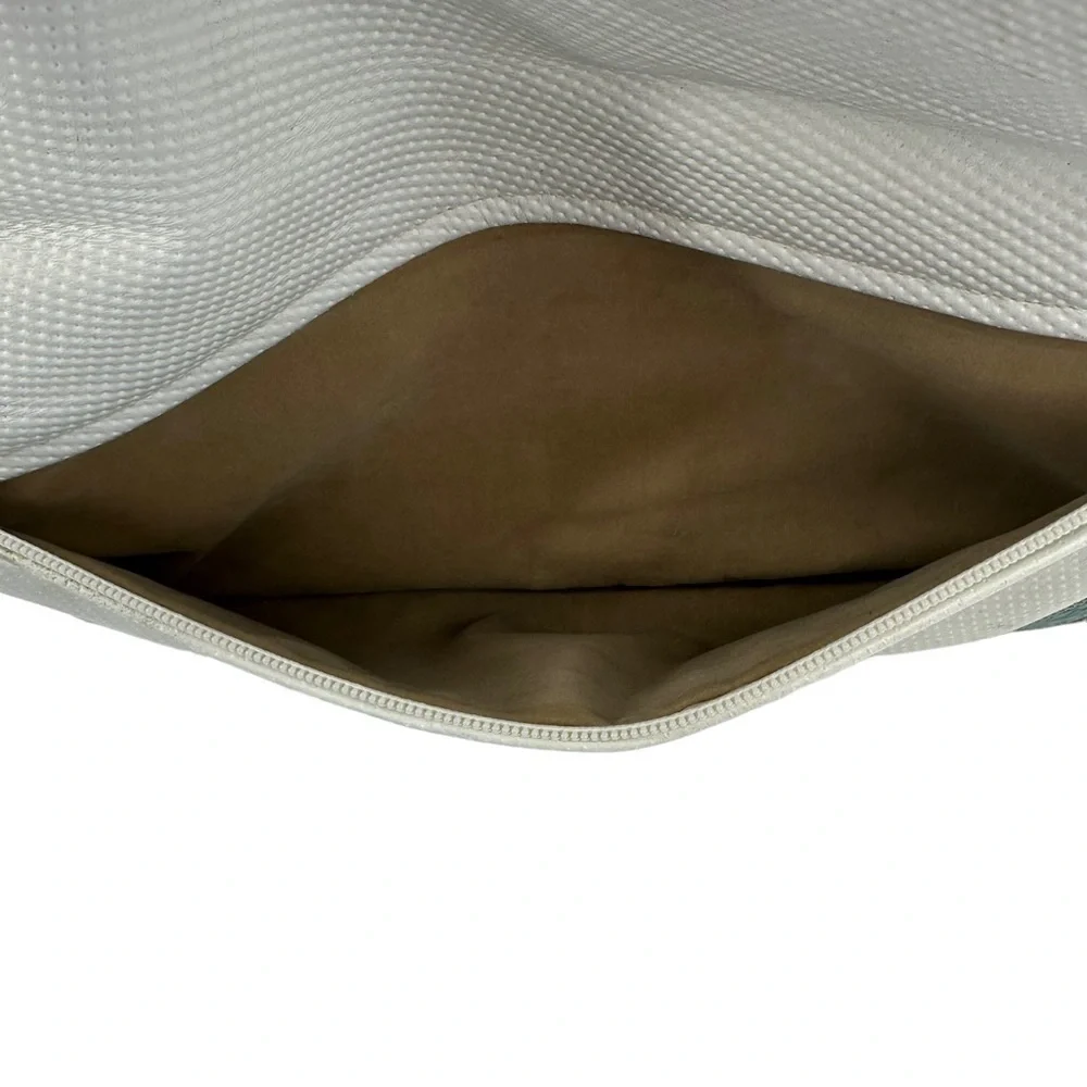 Vintage 80s Leather Snakeskin Textile Clutch Bag Multi‎ Color Flap Front Purse